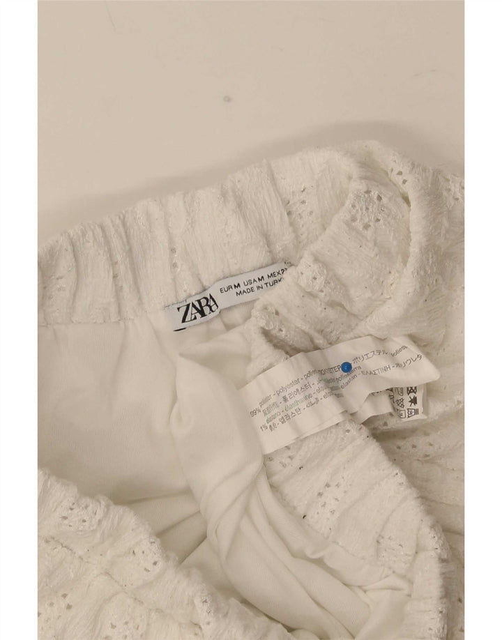 Zara Womens Casual Shorts Medium W28 White Polyester