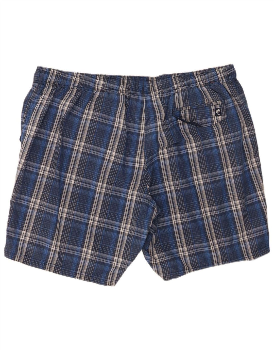 Marks & Spencer Mens Swimming Shorts 2XL  Blue Check Cotton