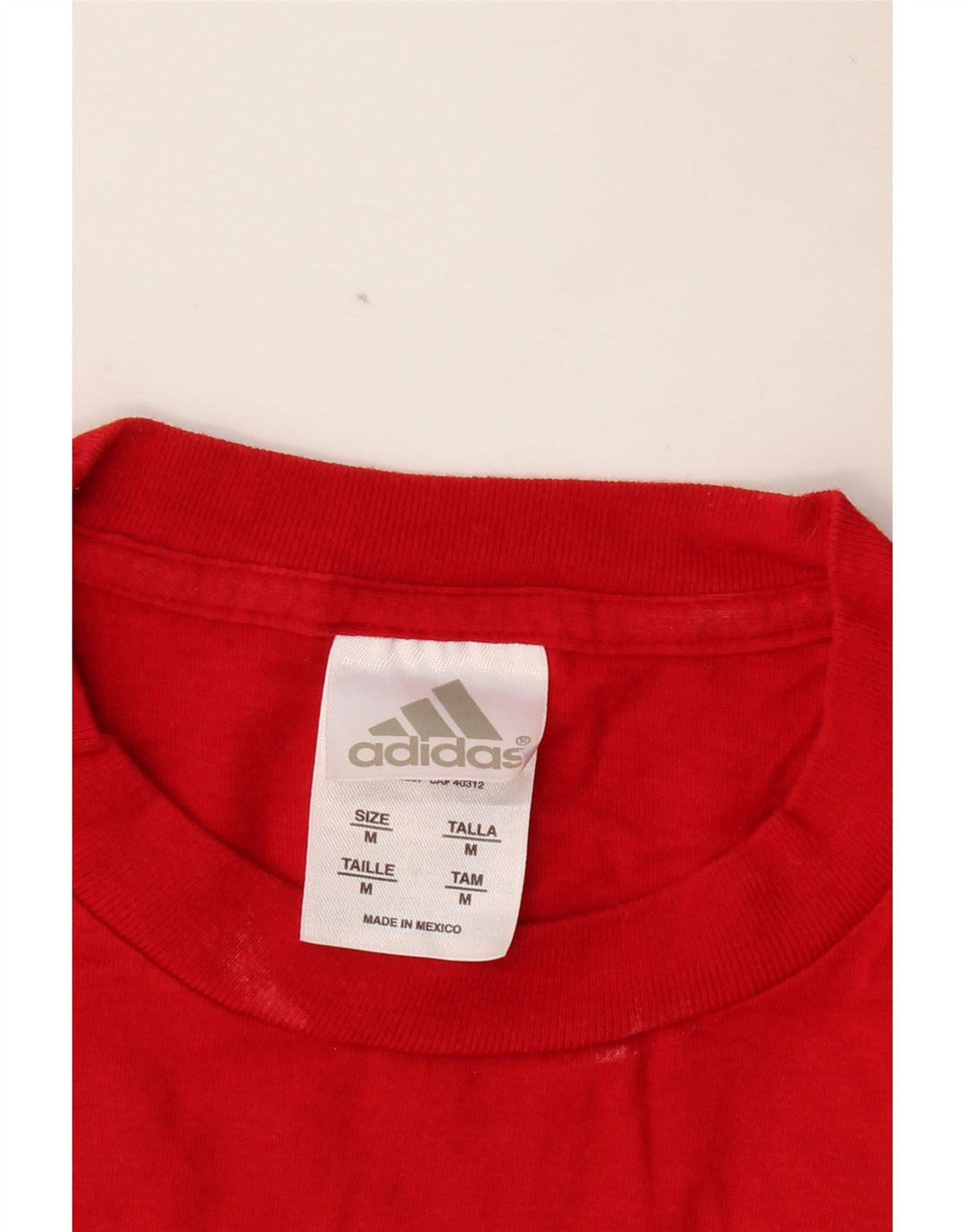 ADIDAS Mens T-Shirt Top Medium Red Cotton