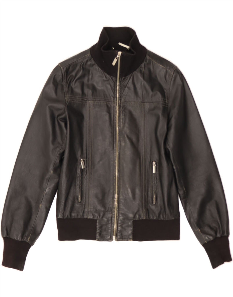 CONBIPEL Womens Leather Jacket IT 44 Medium Black Leather Vintage Conbipel and Second-Hand Conbipel from Messina Hembry 