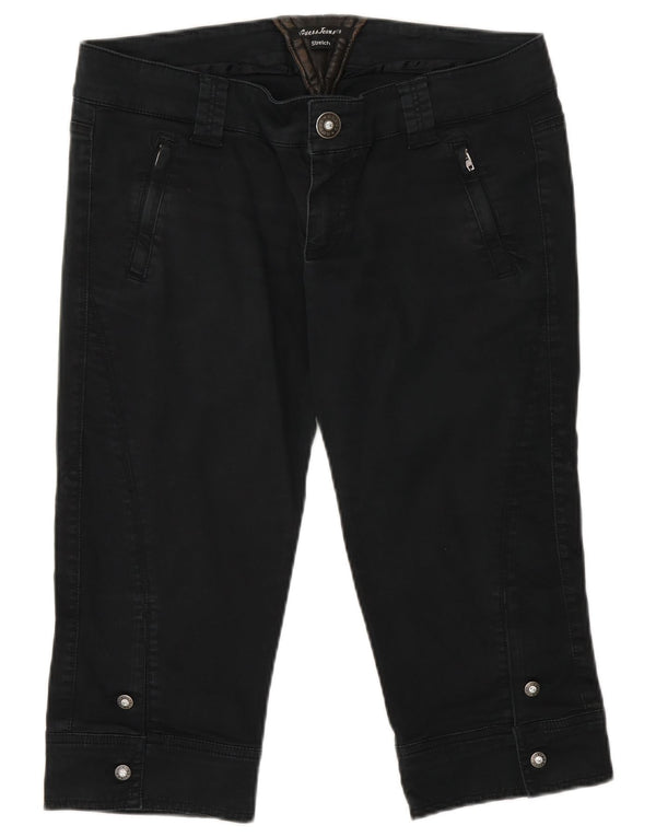 Guess Womens Capri Trousers W32 Large Black Cotton
