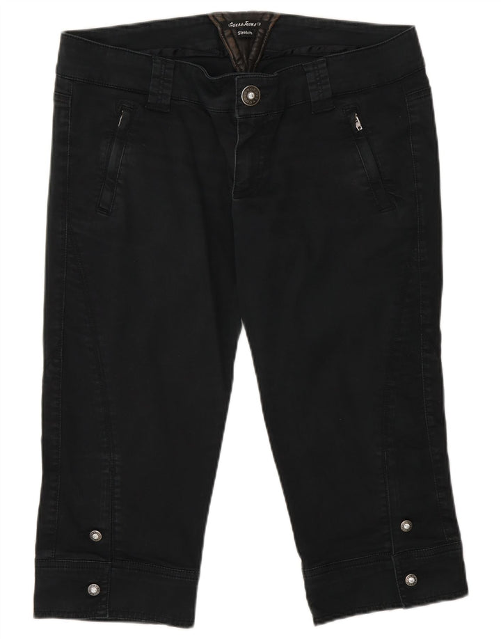 Guess Womens Capri Trousers W32 Large Black Cotton