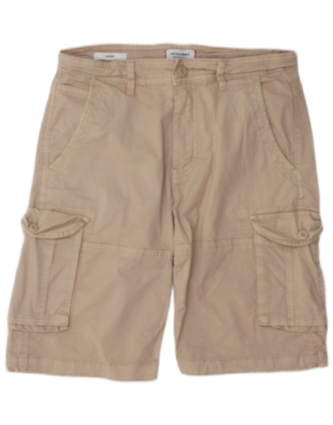 Jack & Jones Mens Cargo Shorts Small W29 Beige Cotton