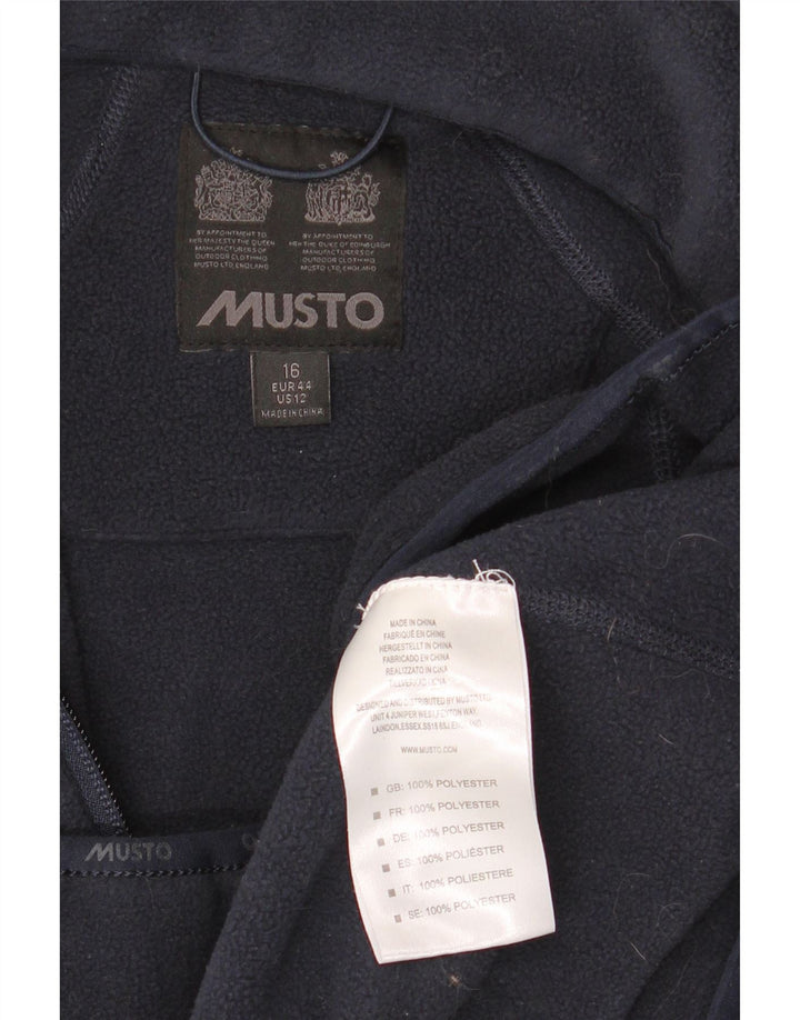 Musto Womens Fleece Jacket UK 16 Large Navy Blue Polyester