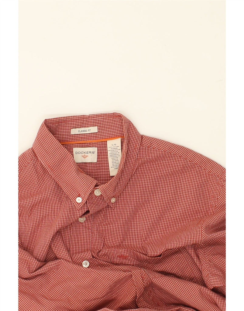 DOCKERS Mens Classic Fit Shirt Large Red Check Cotton | Vintage Dockers | Thrift | Second-Hand Dockers | Used Clothing | Messina Hembry 