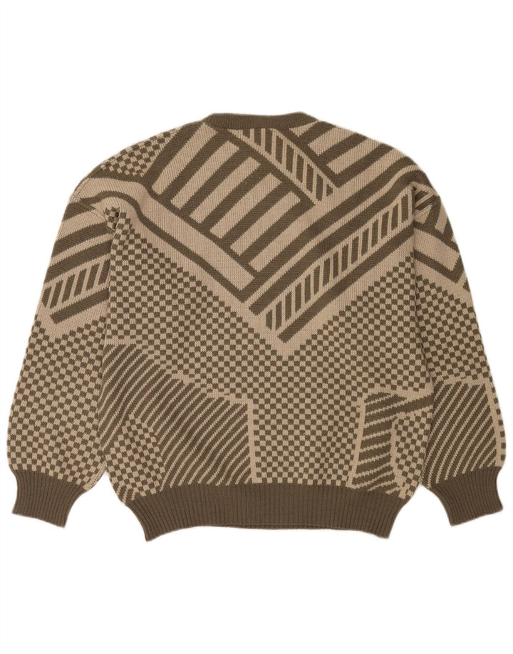 Gianfranco Ottaviani Mens Crew Neck Jumper Sweater IT 50 Medium Khaki