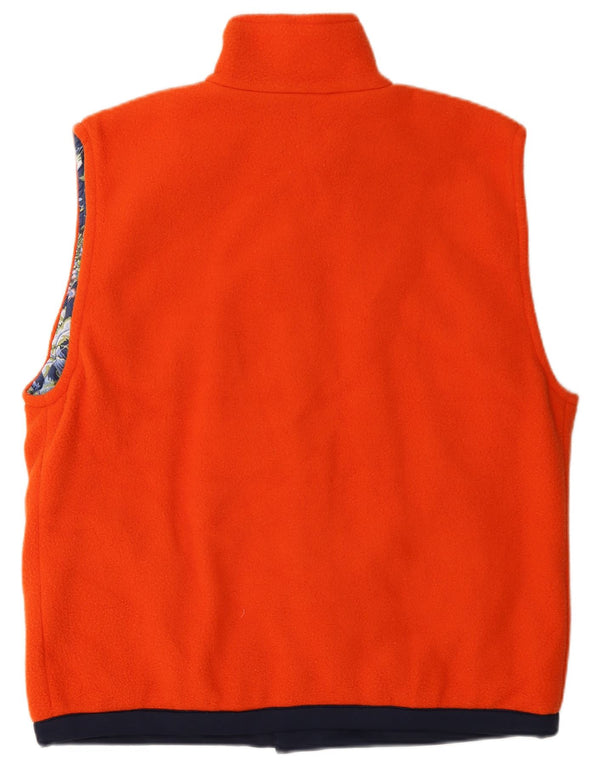 Endurance Mens Fleece Gilet UK 40 Large Orange Colourblock Polyester