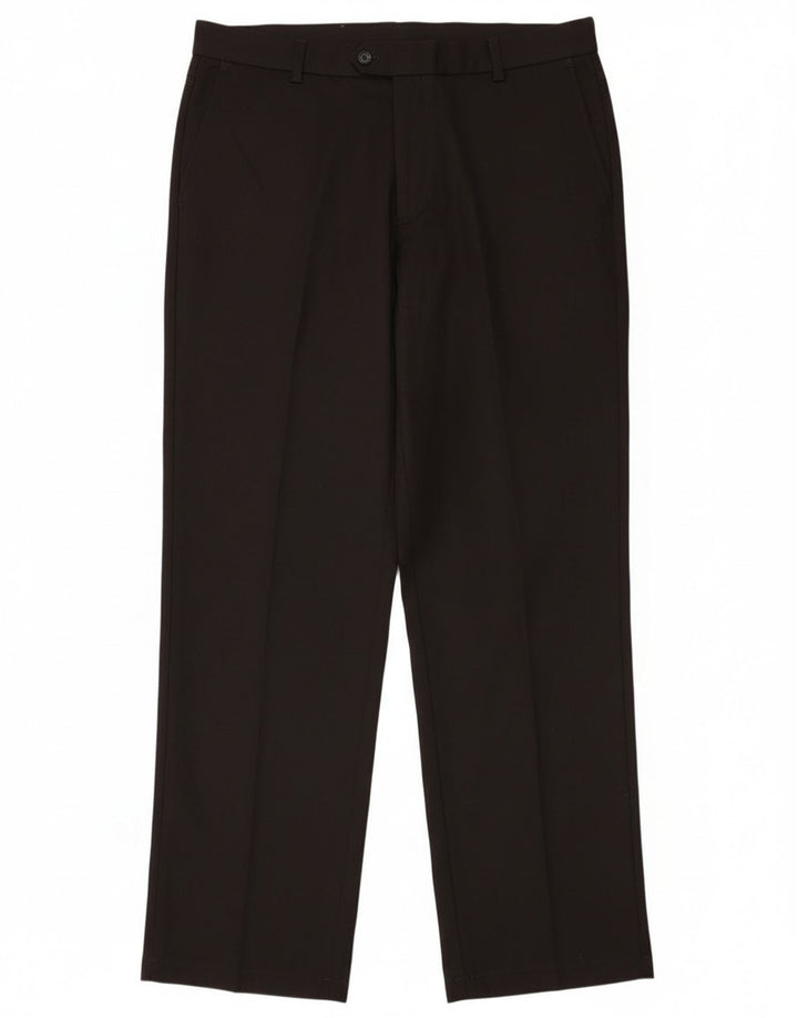 Izod Mens Golf Classic Fit Straight Suit Trousers W38 L32 Black Polyester