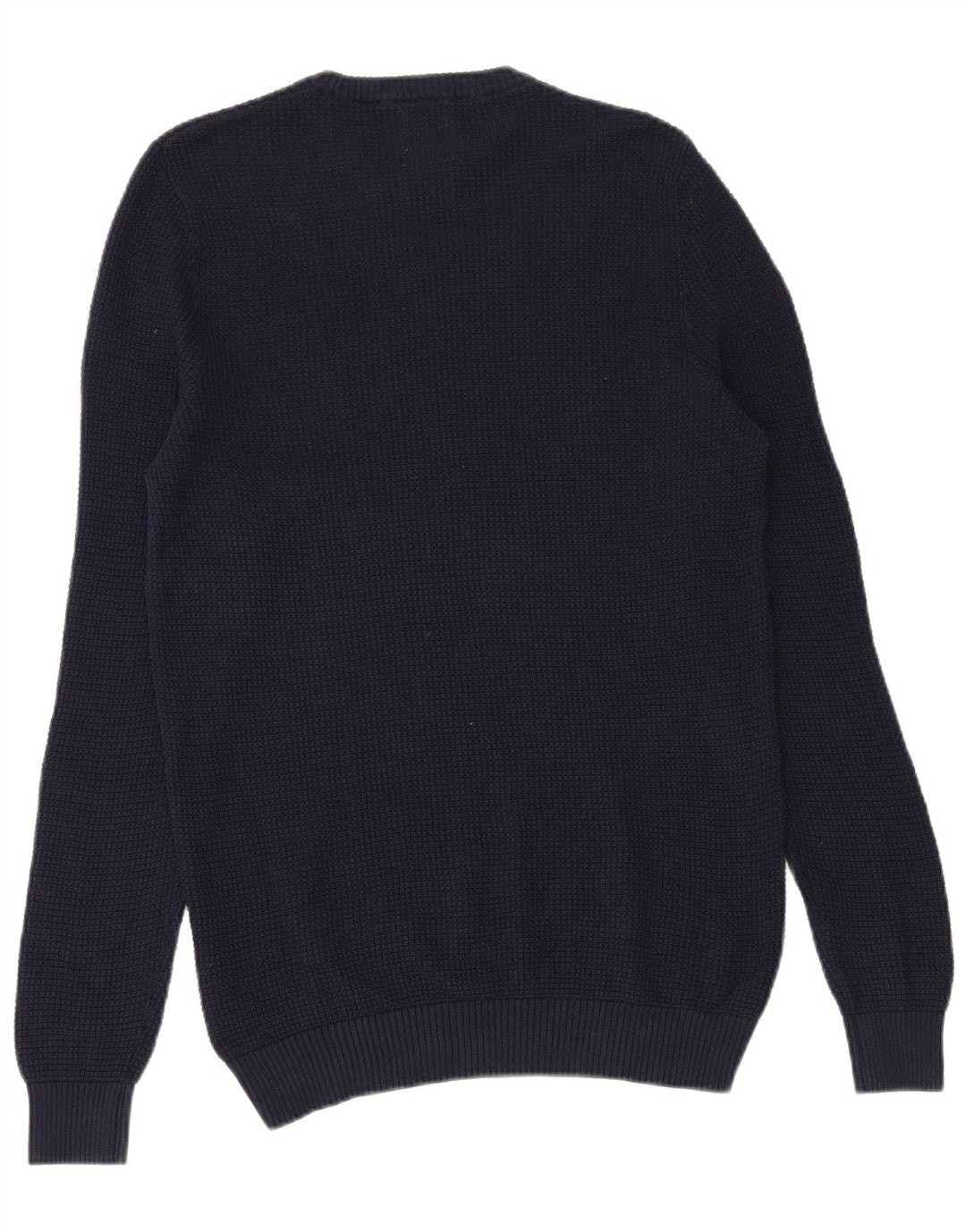 Zara Mens Crew Neck Jumper Sweater Medium Navy Blue Cotton
