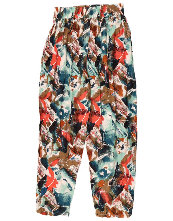 Avant Garde Womens Abstract Pattern Casual Trousers W30 L28 Multicoloured