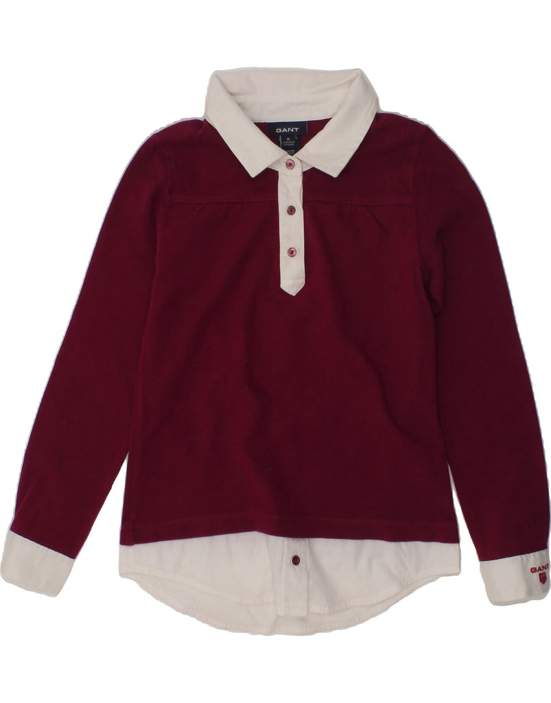 GANT Girls Long Sleeve Polo Shirt 7-8 Years Medium Burgundy Cotton | Vintage Gant | Thrift | Second-Hand Gant | Used Clothing | Messina Hembry 