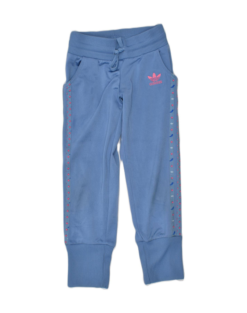 ADIDAS Girls Tracksuit Trousers Joggers 5-6 Years Blue Polyester | Vintage Adidas | Thrift | Second-Hand Adidas | Used Clothing | Messina Hembry 