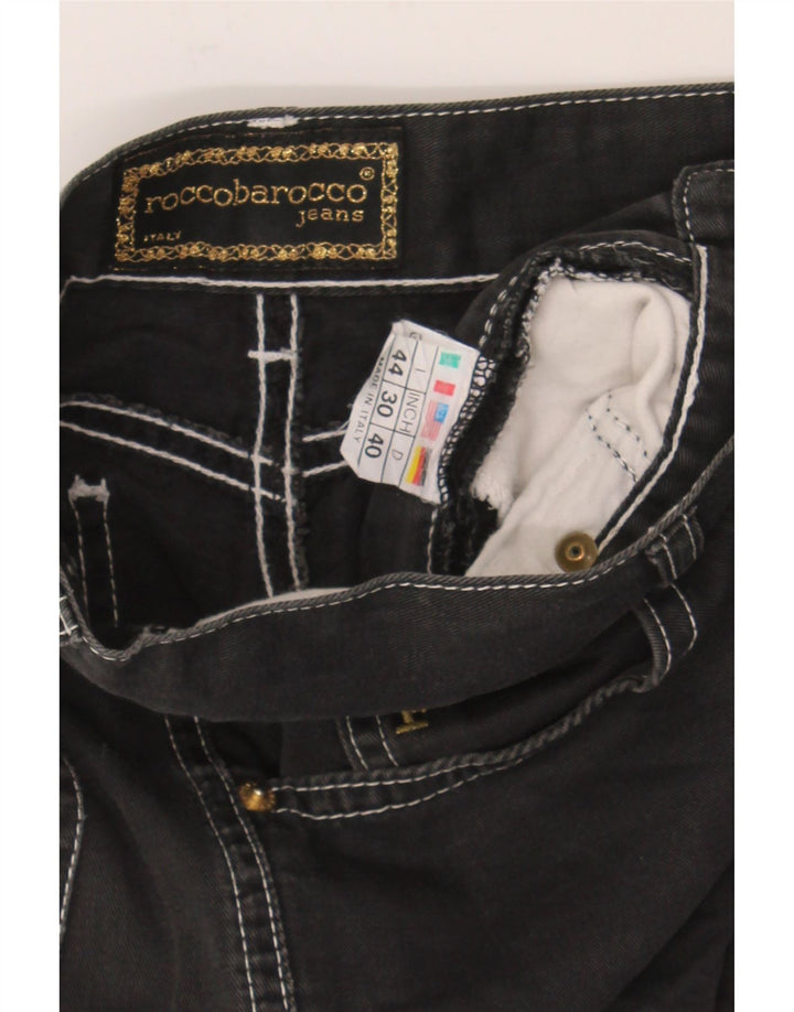 ROCCOBAROCCO Womens Tapered Jeans IT 44 Medium W28 L27 Black Cotton Vintage Roccobarocco and Second-Hand Roccobarocco from Messina Hembry 
