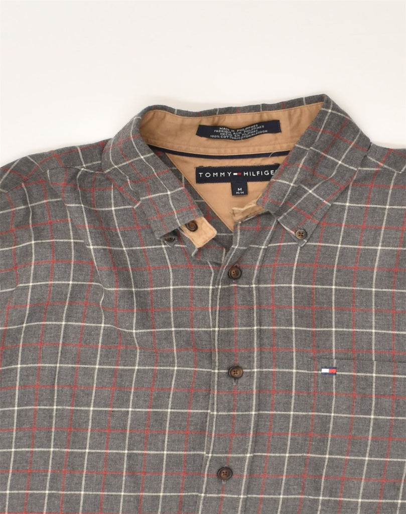 TOMMY HILFIGER Mens Shirt Medium Grey Check Cotton | Vintage Tommy Hilfiger | Thrift | Second-Hand Tommy Hilfiger | Used Clothing | Messina Hembry 