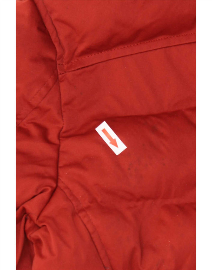 Zara Mens Hooded Crop Padded Jacket UK 40 Medium Red Polyester