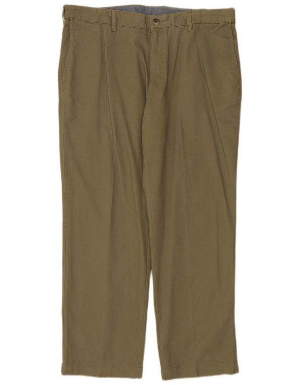 James Pringle Mens Straight Chino Trousers W38 L29 Khaki Cotton