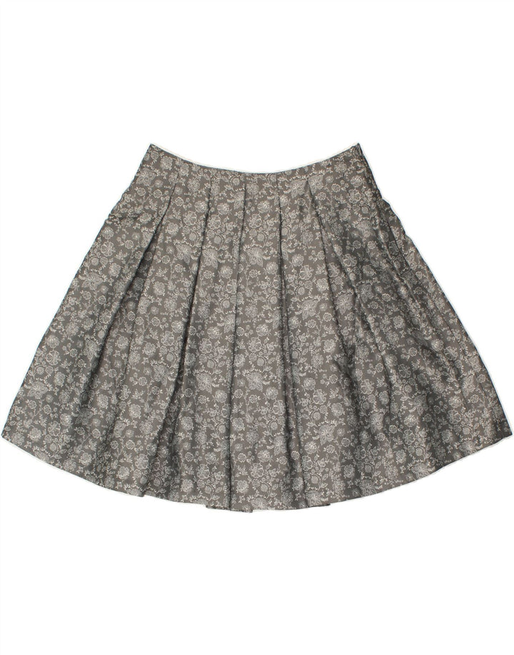 VINTAGE Womens Mini Skirt EU 34 XS W30  Grey Floral Polyester Vintage Vintage and Second-Hand Vintage from Messina Hembry 