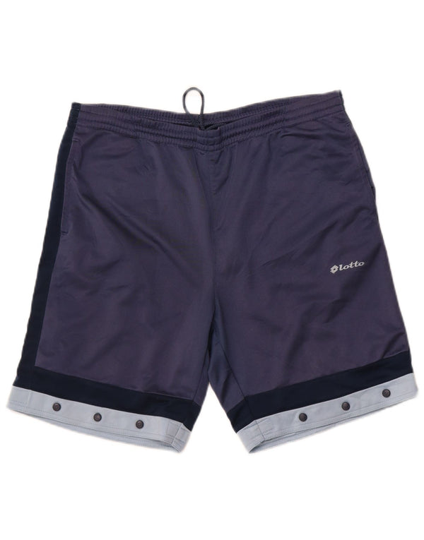 Lotto Mens Sport Shorts UK 40/42 Large Navy Blue Colourblock Polyester