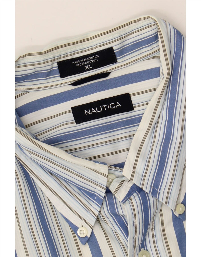 NAUTICA Mens Shirt XL Blue Striped Cotton Vintage Nautica and Second-Hand Nautica from Messina Hembry 
