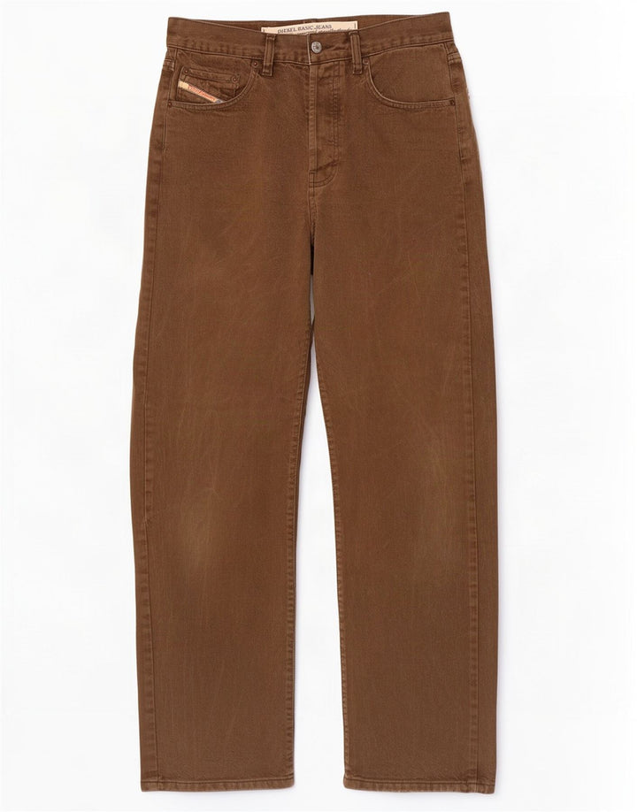 Diesel Mens Straight Jeans W31 L32 Brown Cotton