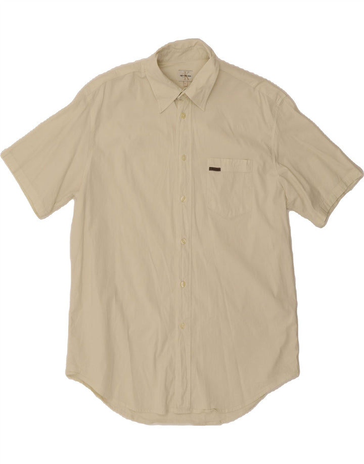 CALVIN KLEIN JEANS Mens Short Sleeve Shirt XL White Vintage Calvin Klein Jeans and Second-Hand Calvin Klein Jeans from Messina Hembry 