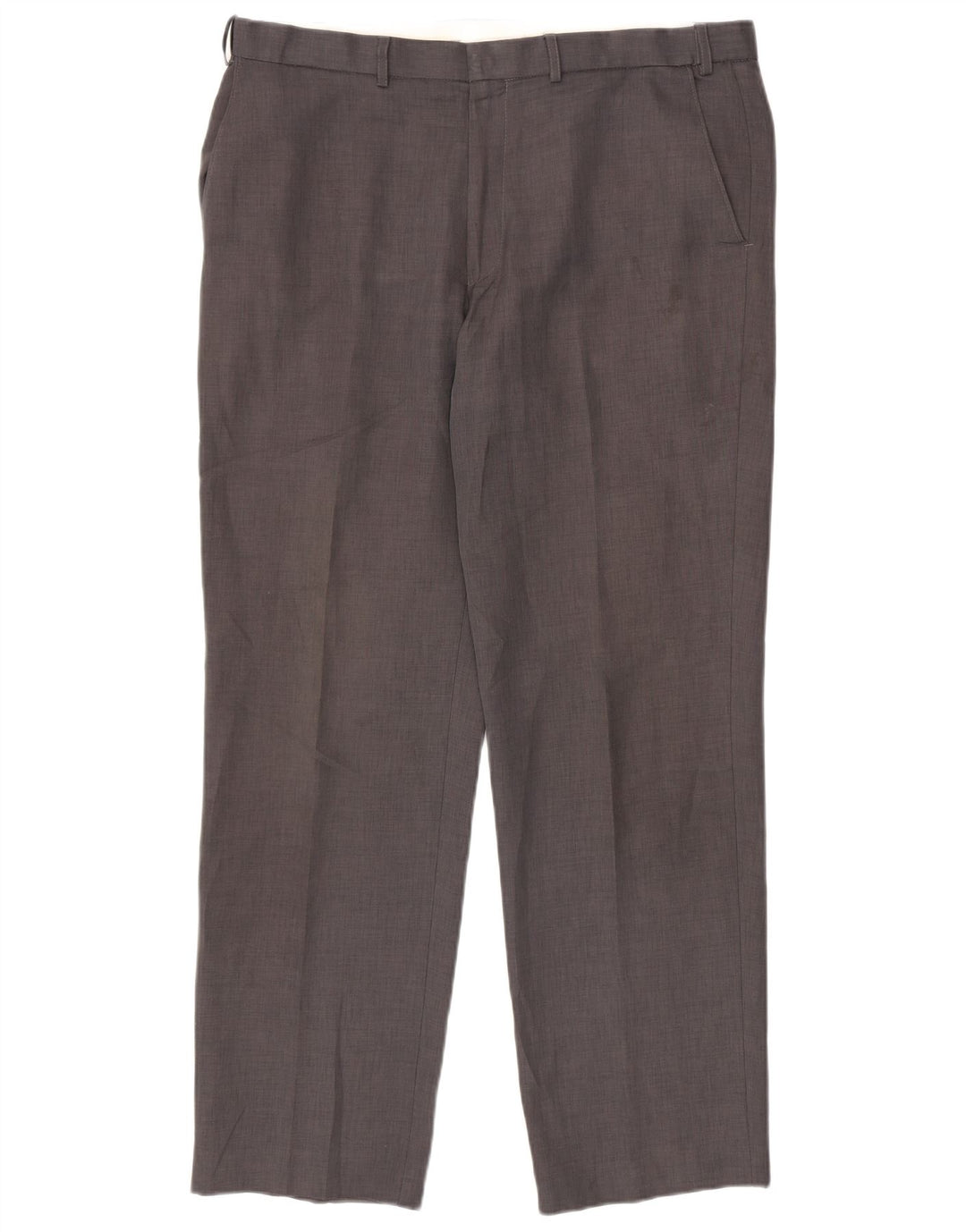 Marks & Spencer Mens Straight Chino Trousers W38 L33 Grey Polyester