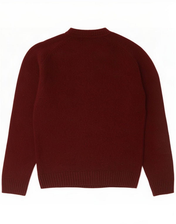 Marks & Spencer Mens Boat Neck Jumper Sweater Medium Maroon Lambswool