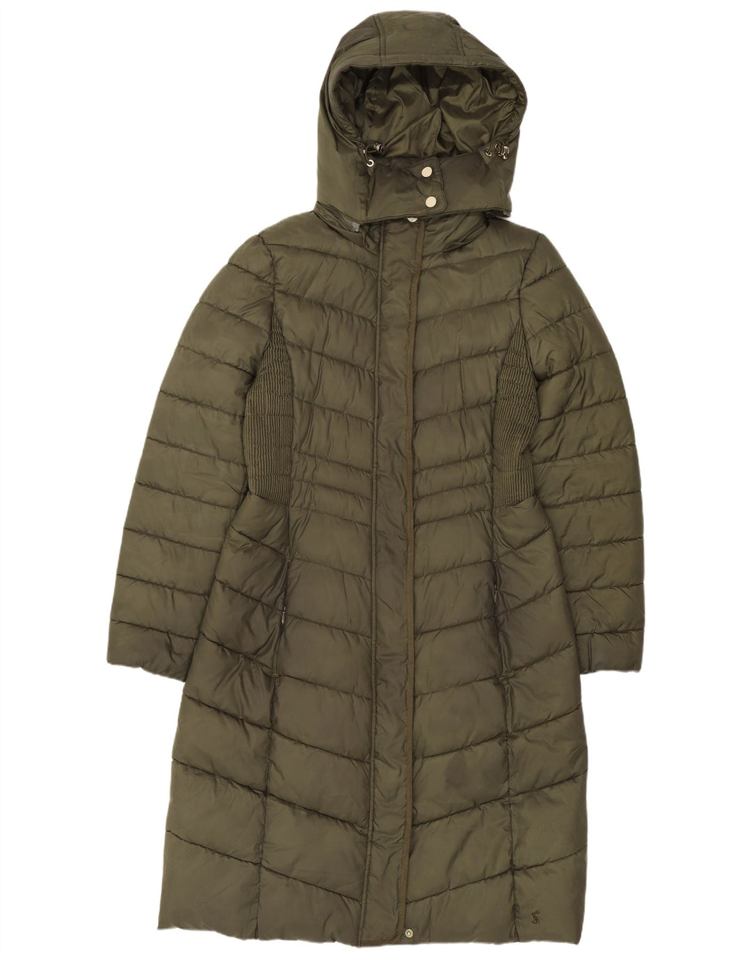 Joules Womens Hooded Padded Coat UK 12 Medium Khaki Polyester