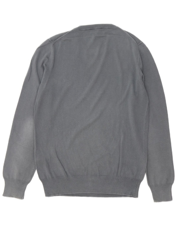 FRED PERRY Mens Crew Neck Jumper Sweater Medium Grey Cotton
