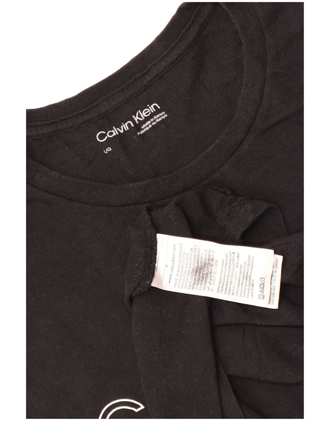 CALVIN KLEIN Mens Graphic Vest Top Large Black Cotton