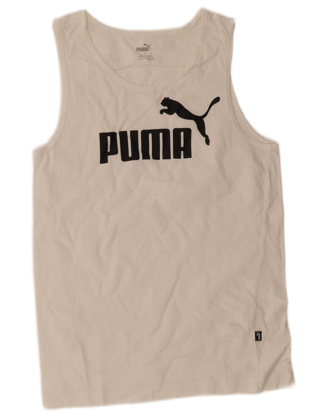 Puma Mens Graphic Vest Top Small White Cotton