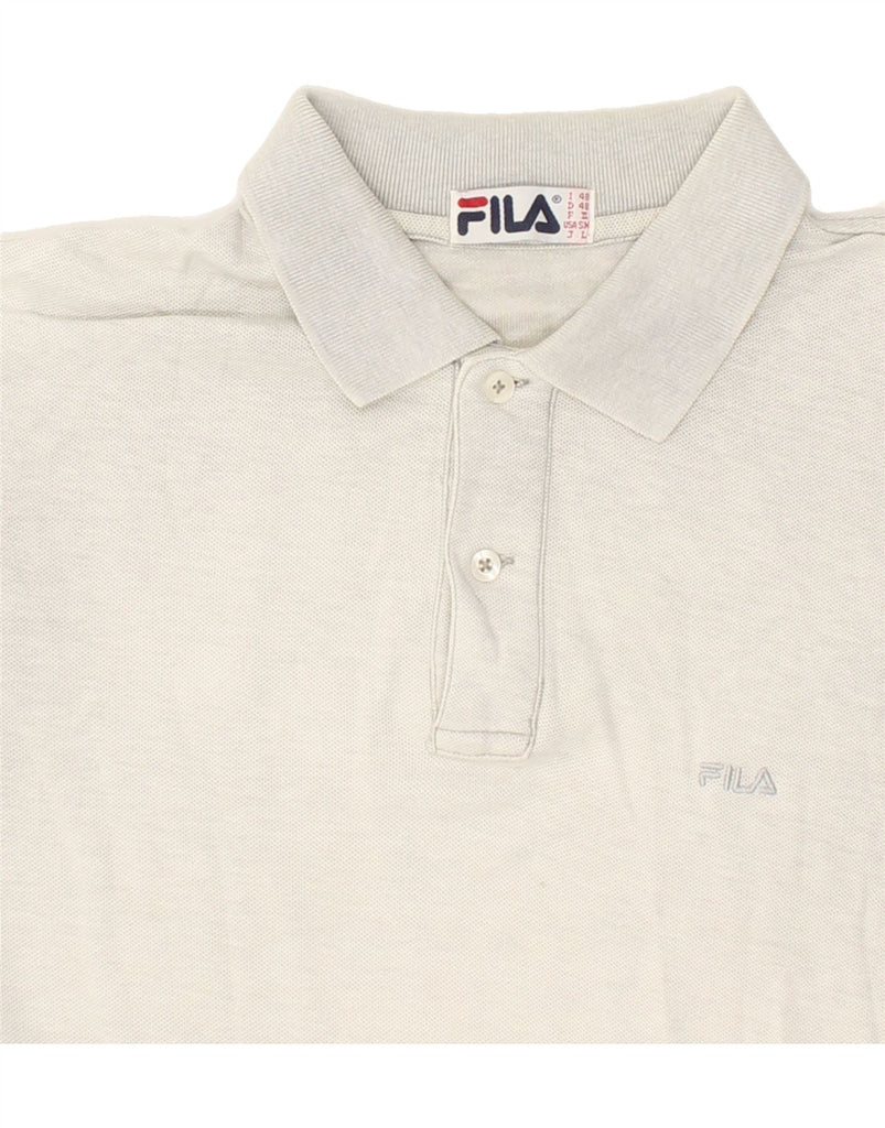 FILA Mens Polo Shirt IT 48 Medium Grey Cotton Vintage Fila and Second-Hand Fila from Messina Hembry 