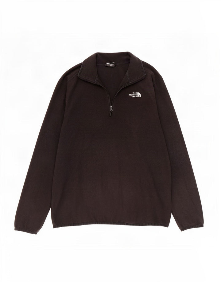 The North Face Mens Zip Neck Fleece Jumper Medium Black Polyester