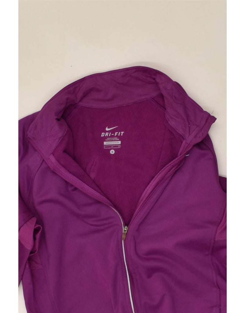 NIKE Womens Dri Fit Tracksuit Top Jacket UK 8 Small Purple Polyester | Vintage Nike | Thrift | Second-Hand Nike | Used Clothing | Messina Hembry 