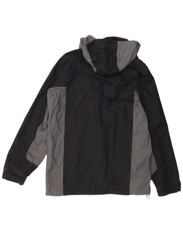 Columbia Mens Hooded Windbreaker Jacket UK 14 Medium Black Colourblock