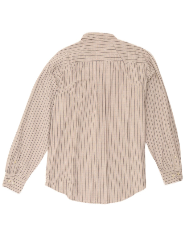 Sergio Tacchini Mens Shirt Medium Grey Striped Cotton