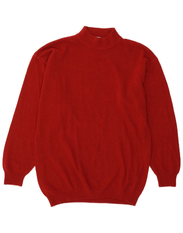 Vintage Womens Turtle Neck Jumper Sweater UK 18 XL Red New Wool