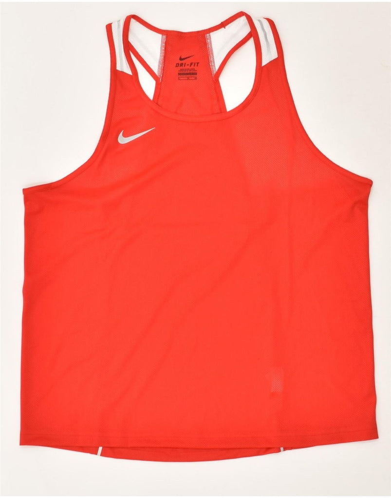 NIKE Mens Dri Fit Graphic Vest Top XL Red Polyester | Vintage Nike | Thrift | Second-Hand Nike | Used Clothing | Messina Hembry 