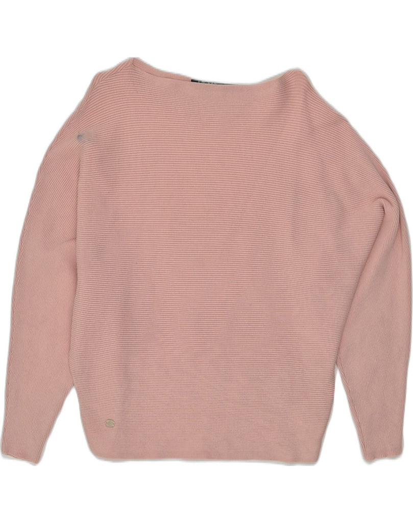 RALPH LAUREN Womens Boat Neck Jumper Sweater UK 14 Medium Pink Cotton | Vintage Ralph Lauren | Thrift | Second-Hand Ralph Lauren | Used Clothing | Messina Hembry 