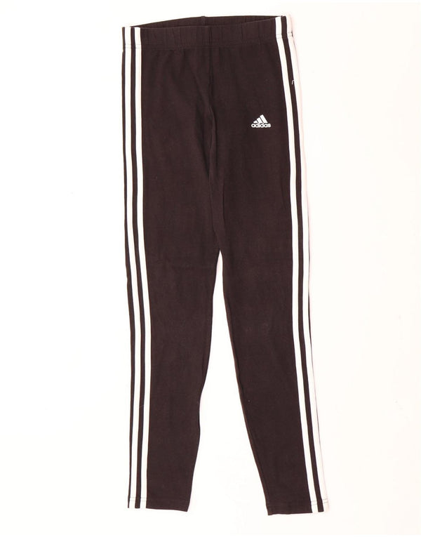 Adidas Girls Leggings 13-14 Years W26 L29 Black Cotton
