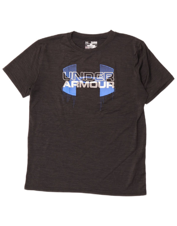 Under Armour Boys Heat Gear Graphic T-Shirt Top 13-14 Years XL Black