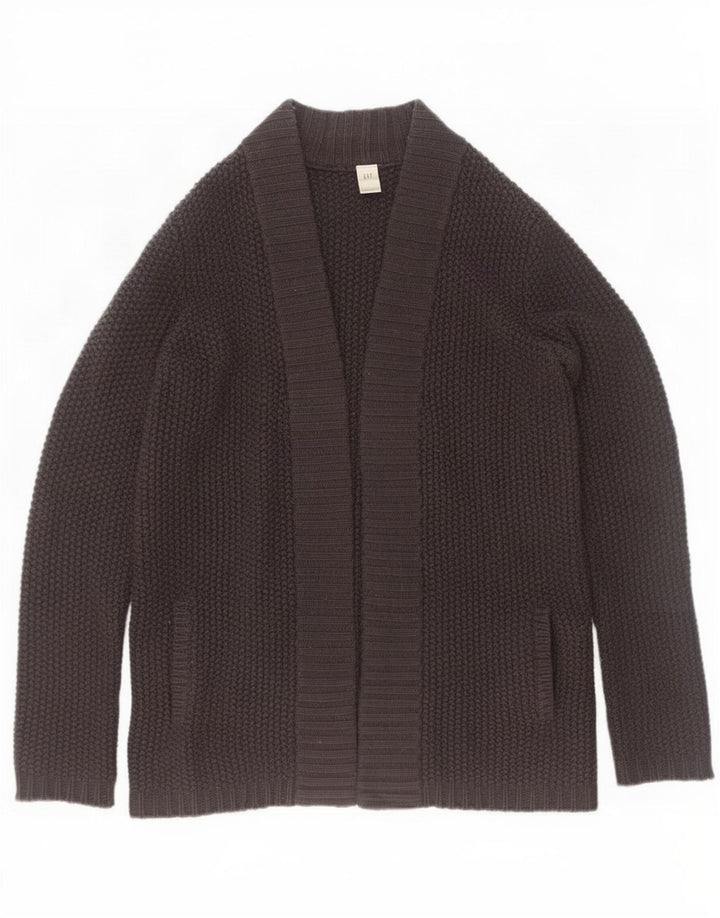 Gap Womens Longline Oversized Open Cardigan Sweater UK 14 Medium Black Wool