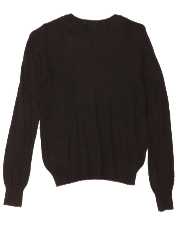 Zara Womens Boat Neck Jumper Sweater UK 10 Small Black Viscose