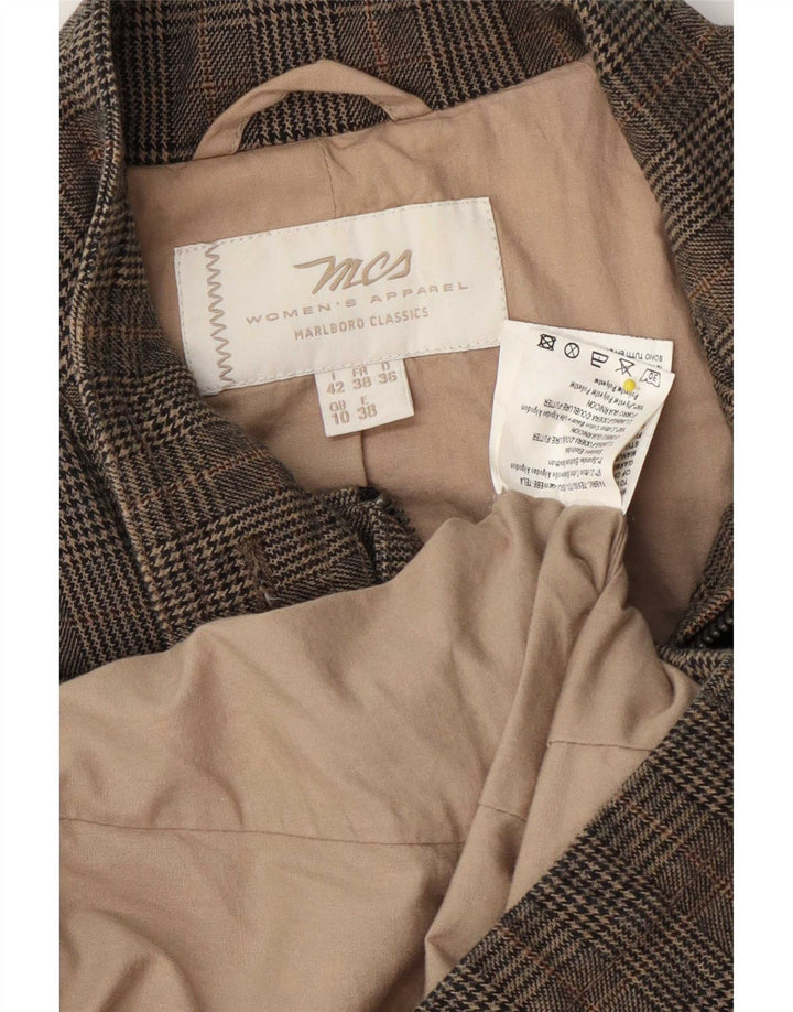 Marlboro Classics Womens Utility Jacket UK 10 Small Grey Houndstooth Cotton