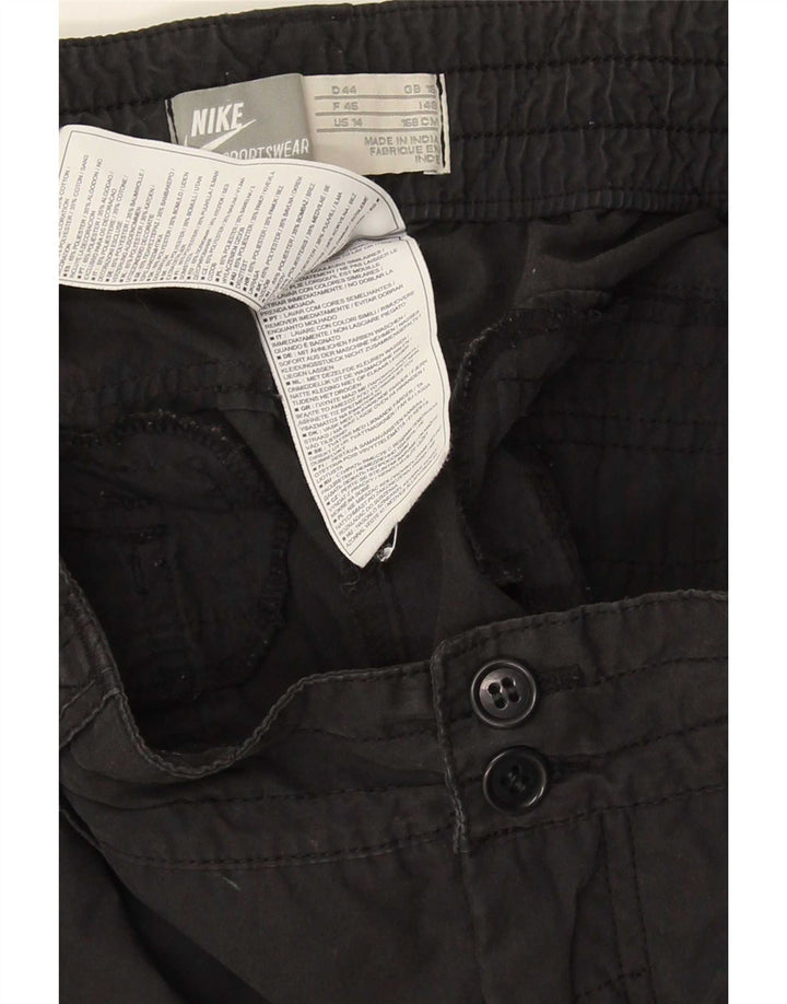 Nike Womens Joggers Cargo Trousers UK 16 Large W34 L30 Black Polyester