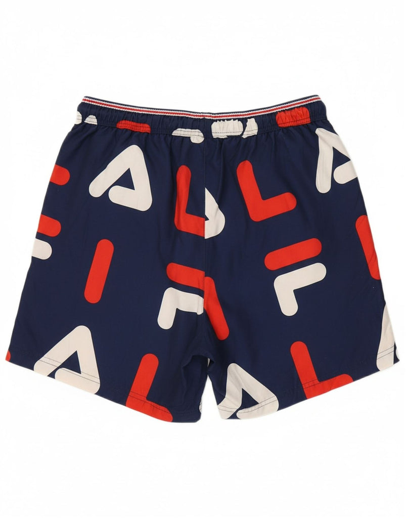 FILA Mens Graphic Swimming Shorts XL Navy Blue Polyester Vintage Fila and Second-Hand Fila from Messina Hembry 