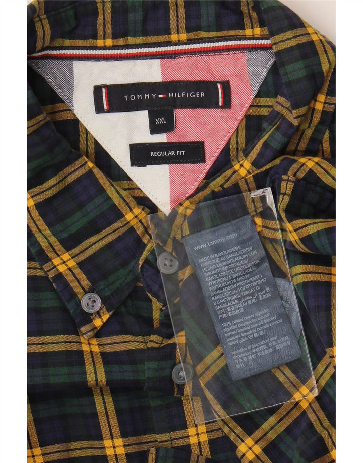 Tommy Hilfiger Mens Regular Fit Shirt 2XL Multicoloured Check Cotton