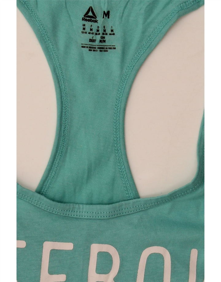 Reebok Womens Graphic Vest Top UK 12/14 Medium Turquoise