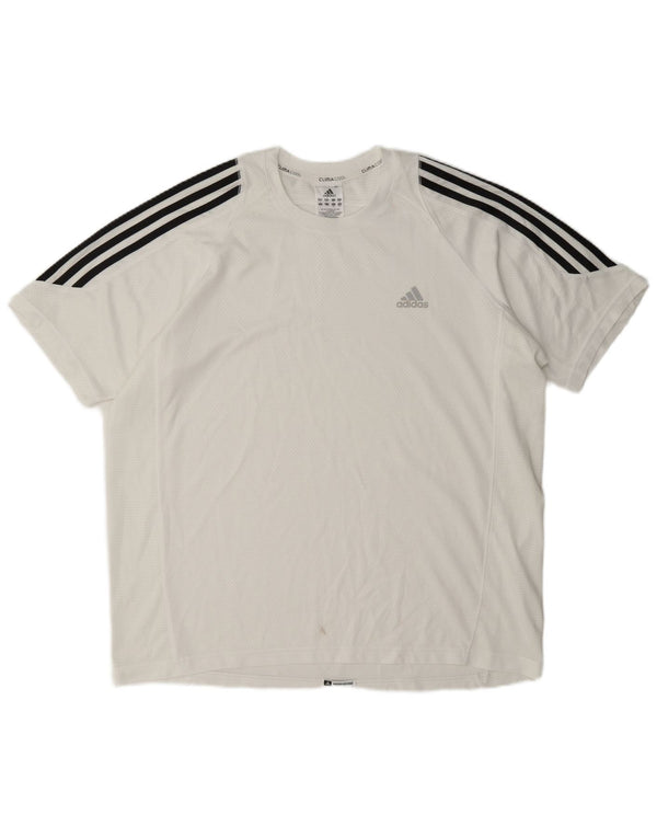 Adidas Mens Climacool T-Shirt Top Large White Polyester
