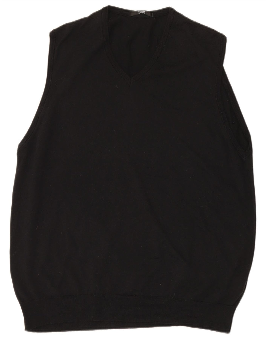 MARKS & SPENCER Mens Vest Tank Top UK 41/43 Large Black Cotton